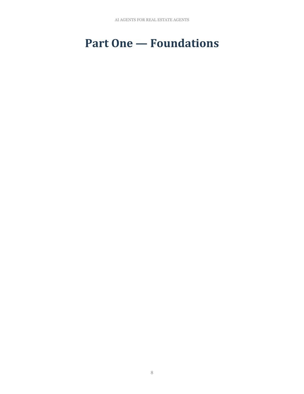 Part One — Foundations section divider